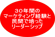 ３０年間の マーケティング経験と 民間で培った リーダーシップ 